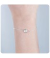 Sunflower with CZ Stone Silver Bracelet BRS-1115